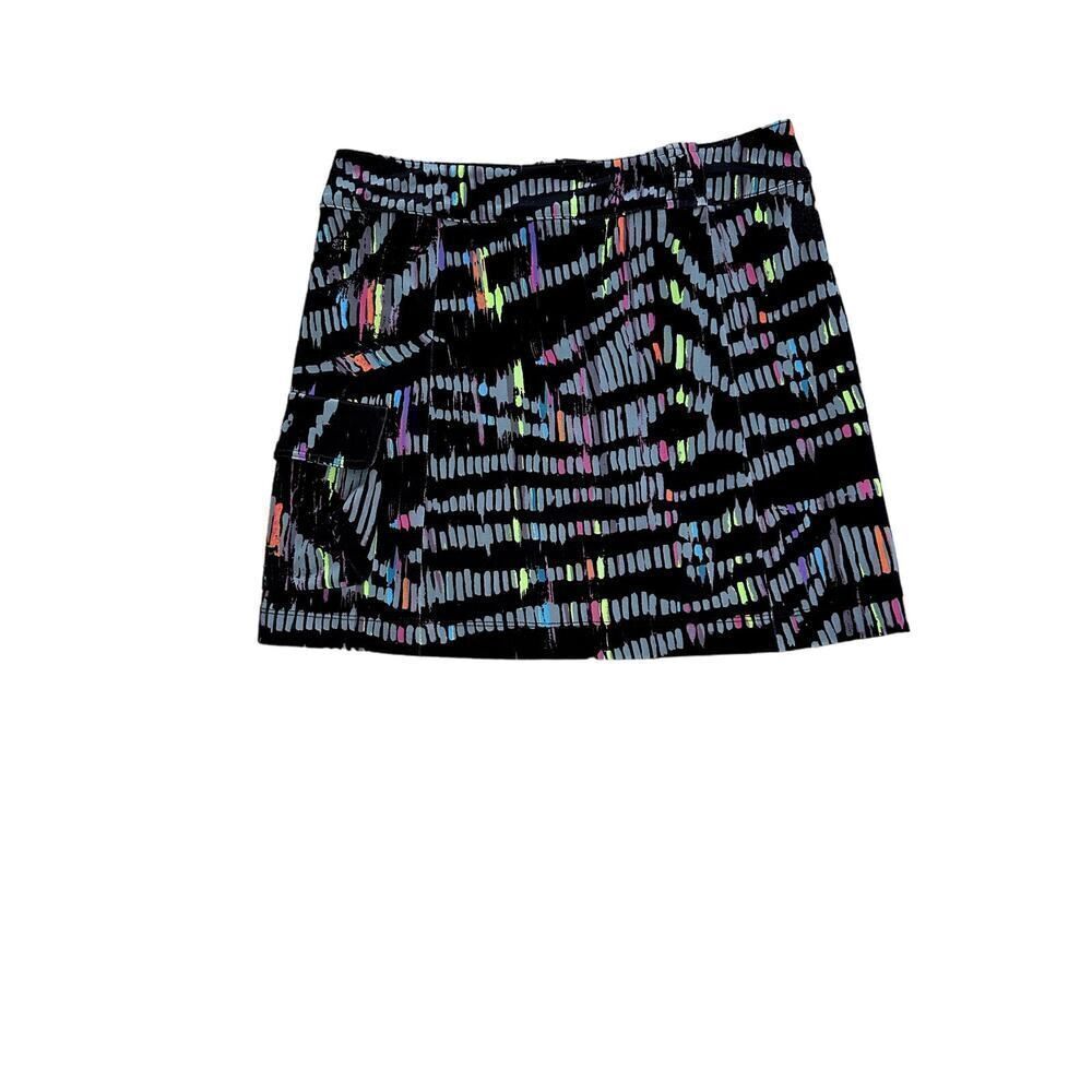 KEVAN HALL SPORT Women's Allover Print Golf Skirt/Skort Skirt Black Size 4